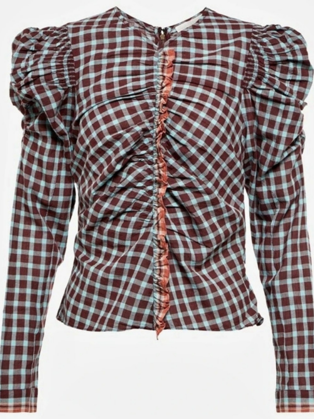 ULLA JOHNSON Blair checked cotton blouse Size 8